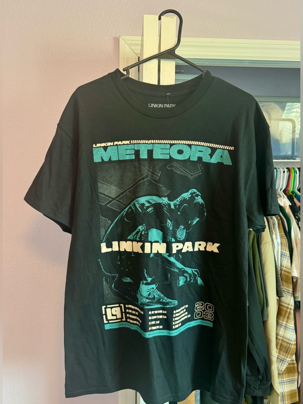 Linkin Park Meteora Tour Style Band Tshirt. Mens Lg Black Short Sleeve. NWOT